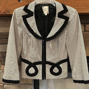 Nanette Lepore Striped Blazer with Black Accents